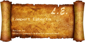 Lampert Egberta névjegykártya